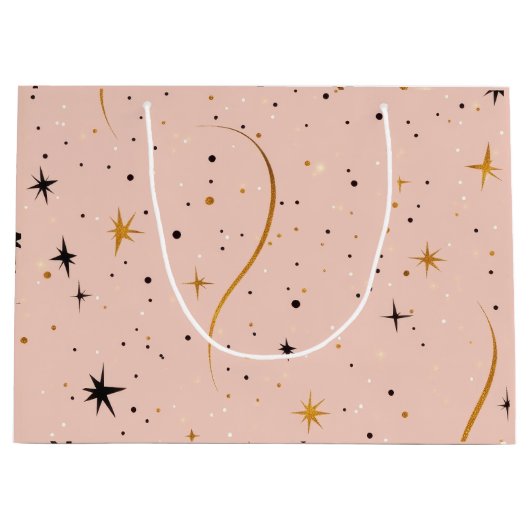 StarGlow – 装飾抱き枕と星デザイン ラージペーパーバッグ (正面)