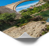 Stari Most Bridge Countryside Bridge Bosnia Landsc ポスター (角)