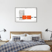 Stark Windowsミニマルモダンリストオレンジとグレー キャンバスプリント (インサイチュ (寝室))