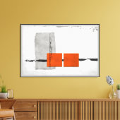 Stark Windowsミニマルモダンリストオレンジとグレー キャンバスプリント (インサイチュ (リビング))