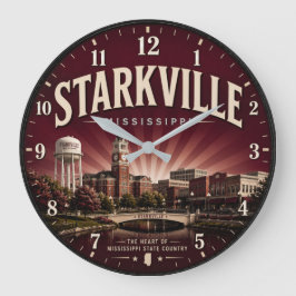 Starkville Mississippi Southern College Town ラージ壁時計
