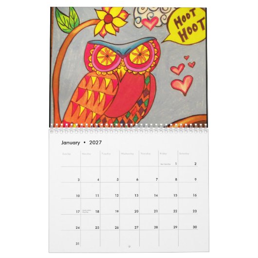 Starlaの芸術2012のカレンダー カレンダー (1月 2027)