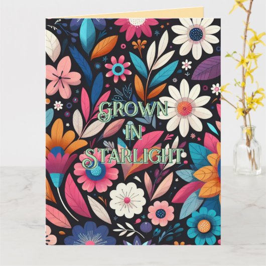 Starlight Greeting Cardで栽培 カード (黄色い花)