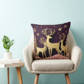 Starlight Stags – Dreamlike Holiday Pattern クッション (椅子)