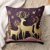 Starlight Stags – Dreamlike Holiday Pattern クッション (ブランケット)