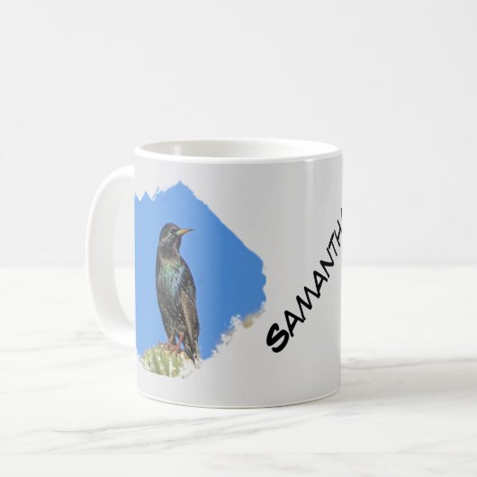 Starling on Saguaro Cactus写真南西 コーヒーマグカップ (正面左)