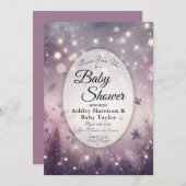Starlit Enchantment in Bloom Baby Shower 招待状 (正面/裏面)