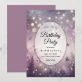 Starlit Enchantment in Bloom Birthday Party 招待状 (正面/裏面)