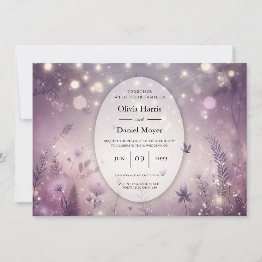 Starlit Enchantment in Bloom Wedding 招待状 (正面)