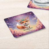 Starlit Fox of the Moonlit Meadows.  スクエアペーパーコースター (アングル)