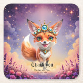 Starlit Fox of the Moonlit Meadows.  スクエアペーパーコースター (正面)