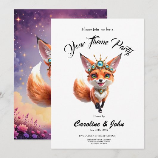 Starlit Fox of the Moonlit Meadows.  招待状 (正面/裏面)