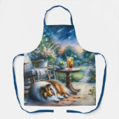 Starlit Garden Porch Sheltie Dream エプロン (正面)