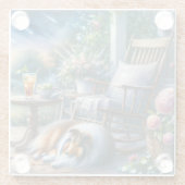 Starlit Garden Porch Sheltie Dream ガラスコースター (裏面)