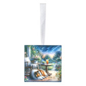 Starlit Garden Porch Sheltie Dream キューブオーナメント (右)