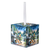 Starlit Garden Porch Sheltie Dream キューブオーナメント (裏面アングル)