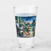 Starlit Garden Porch Sheltie Dream タンブラーグラス (正面)