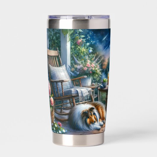 Starlit Garden Porch Sheltie Dream 保温保冷タンブラー (正面)