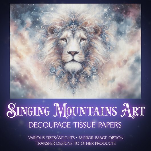 Starlit Majesty Royal Lion Decoupage 薄葉紙