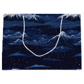 Starlit Peaks – Midnight Mountain Sky (3) ラージペーパーバッグ (正面)