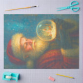 Starlit Santa Snow Globe Christmas Decoupage Paper 薄葉紙 (クラフト)