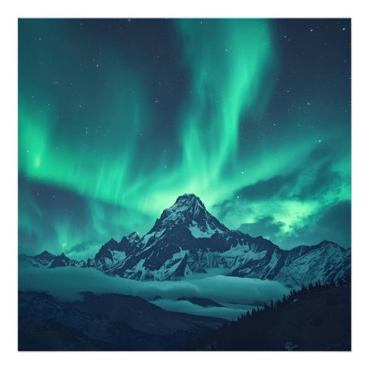 Starlit Silence – オーロラカスタムーと引用文プリント フォトプリント (正面)