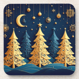 Starlit Tree Dream – Golden Whimsy コースター