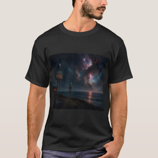 Starlite Motel at the Edge of Eternity – コズミック Tシャツ (正面)