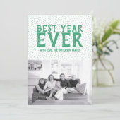 Starred 最高の Year Ever New Yearフォトカード |緑 シーズンカード (スタンド正面)