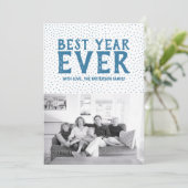 Starred 最高の Year Ever New Yearフォトカード |青 シーズンカード (スタンド正面)