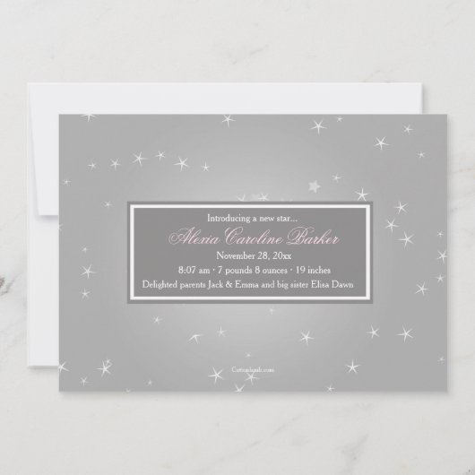 Starryフォトコラージュ誕生のお知らせ 案内状 (裏面)