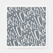 Starry応援ブラシスクリプトパターモダンン新年 スタンダードランチョンナプキン (正面)