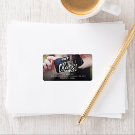 Starry応援ブラシスクリプト新年の写真アドレス ラベル