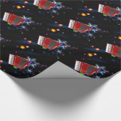 Starry背景の赤アコーディオン ラッピングペーパー (角)