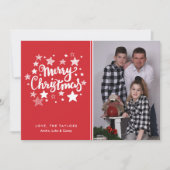 Starry赤と白 Christmasフォトカード 招待状 (正面)