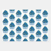 Starry Blue Cupcake Gift Wrap Fun & Festive  ラッピングペーパーシート (正面3)
