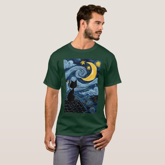 Starry Cat vintage Tシャツ (正面フル)