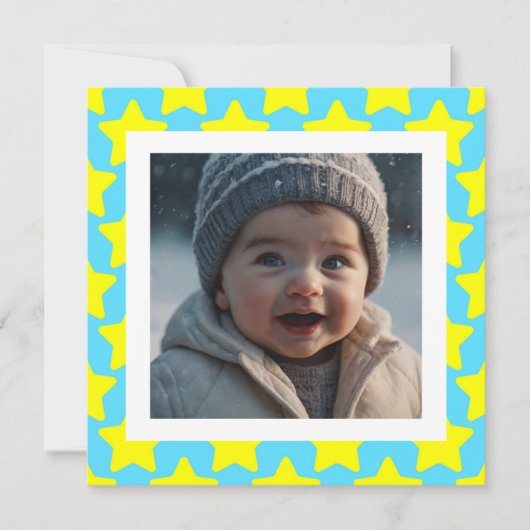 Starry Christmas Photo Card with Baby Personalized シーズンカード (正面)