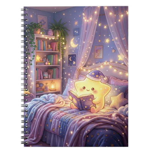 Starry Dreams Kawaii Spiral Notebook ノートブック (正面)