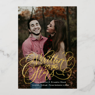 Starry-Eye日付の保存 箔招待状