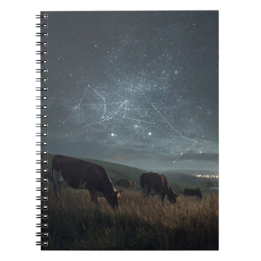 Starry Field Cosmic Cow Notebook ノートブック (正面)