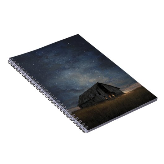 Starry Field Rustic Night Barn Notebook ノートブック (右側)