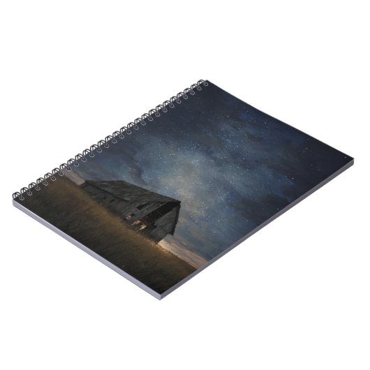 Starry Field Rustic Night Barn Notebook ノートブック (左側)