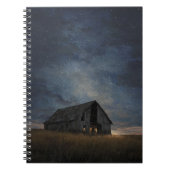 Starry Field Rustic Night Barn Notebook ノートブック (正面)