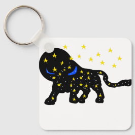 Starry Galaxy Bull Keychain – Modern Zodiac‑Style キーホルダー