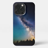 Starry Galaxy Over Forest iPhoneケース (裏面)