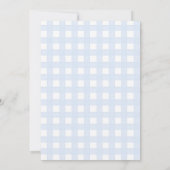 Starry Gingham Baby Boy Birth Announcement Card 案内状 (裏面)