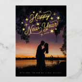 Starry Happy New Year Photo 箔シーズンカード (正面)