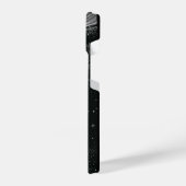 Starry Humpback Whale Celestial Dots Art Black Whi iPhoneケース (左側面)