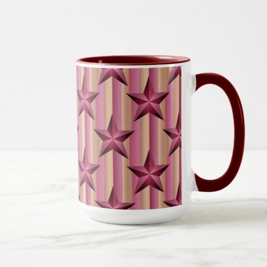 Starry Maroon Pink Beige White Combo Mug  マグカップ (右)